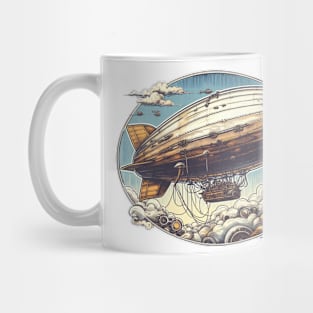 Steampunk Flying Airship Mug